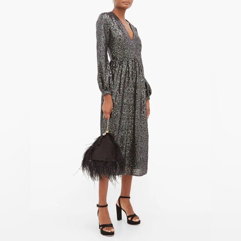 NWT Multi-Sequin Saloni Camille Dress, Size US2/UK6, retails for $725